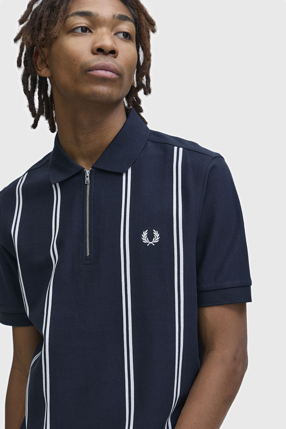 FRED PERRY 「Vertical Stripe Polo Shirt／ストライプポロシャツ」|ポロシャツ|NAVY