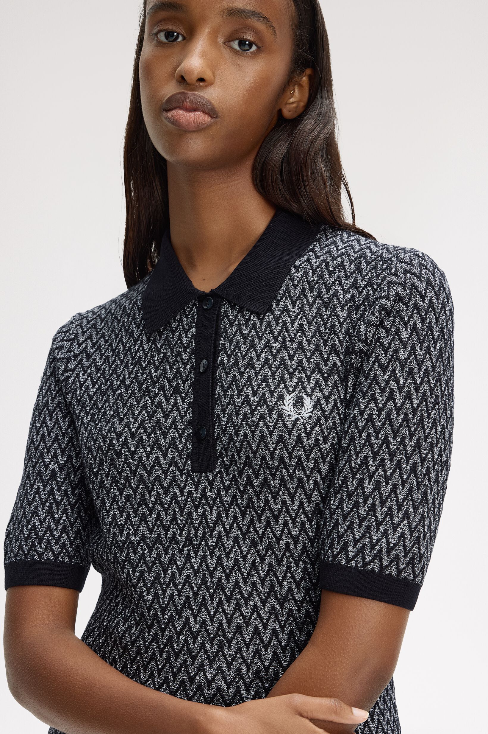 FRED PERRY 「Textured Knitted Shirt／テクスチャ―ニットポロシャツ」|ポロシャツ|