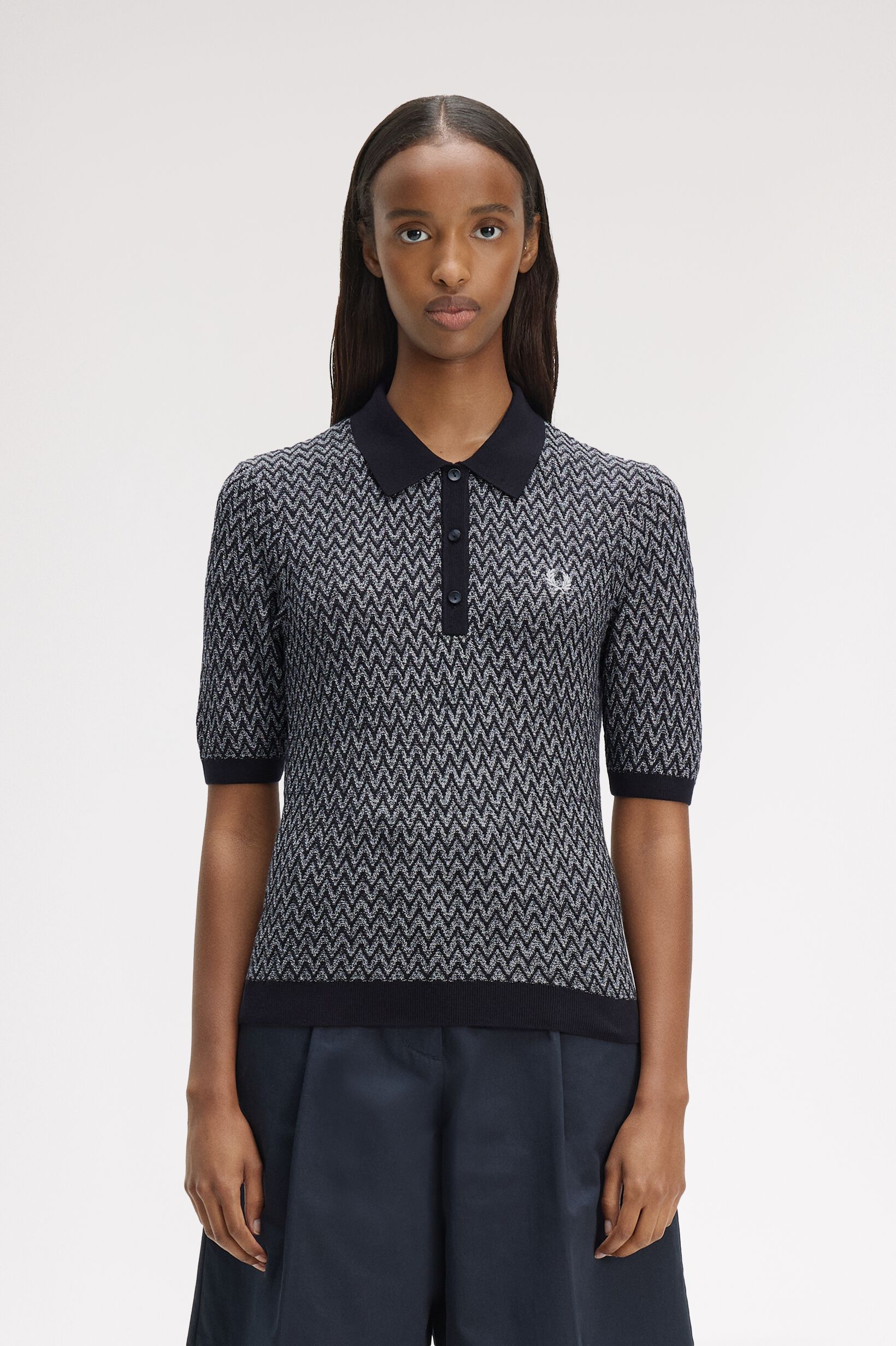FRED PERRY 「Textured Knitted Shirt／テクスチャ―ニットポロシャツ」|ポロシャツ|