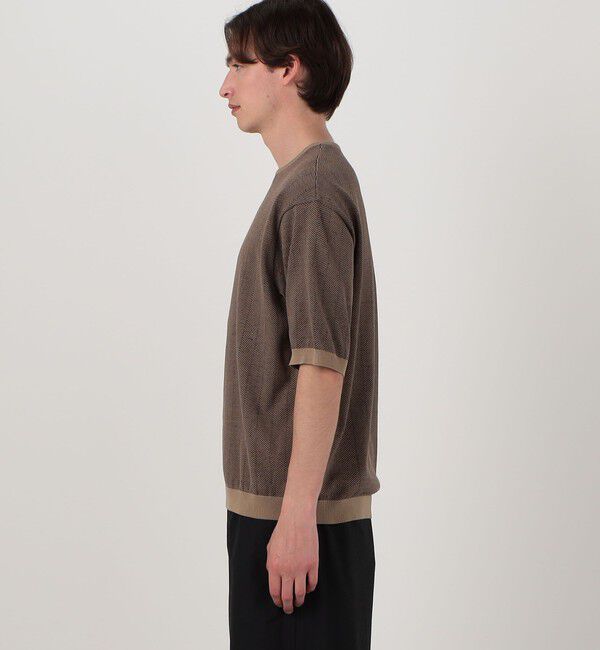 TOMORROWLAND MENS「TOMORROWLAND tricot ヘリンボーン柄 強撚ハイゲージコットンニットTシャツ」|ニット・セーター|