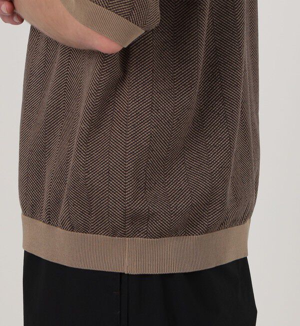TOMORROWLAND MENS「TOMORROWLAND tricot ヘリンボーン柄 強撚ハイゲージコットンニットTシャツ」|ニット・セーター|