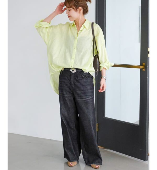 Spick and Span「《全15色 / 追加》 80リネンカシュクール ビッグシャツ」|シャツ・ブラウス|