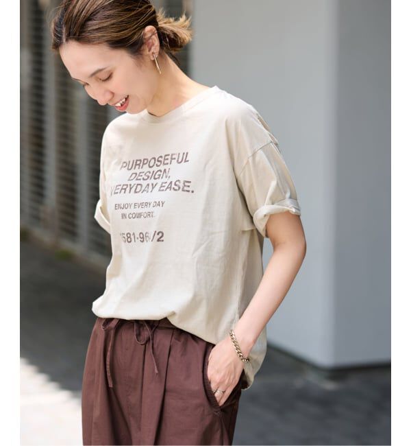 FRAMeWORK「≪追加≫カスレロゴプリントTシャツ」|Tシャツ・カットソー|ベージュ