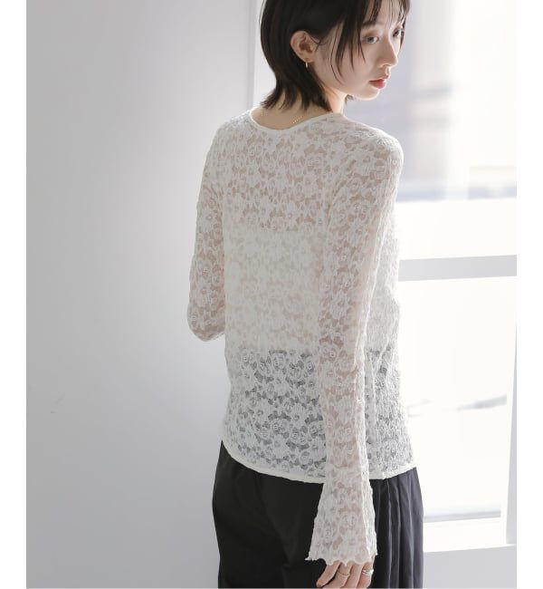  「【洗える】ストレッチレース2WAYカーディガン」|Tシャツ・カットソー|