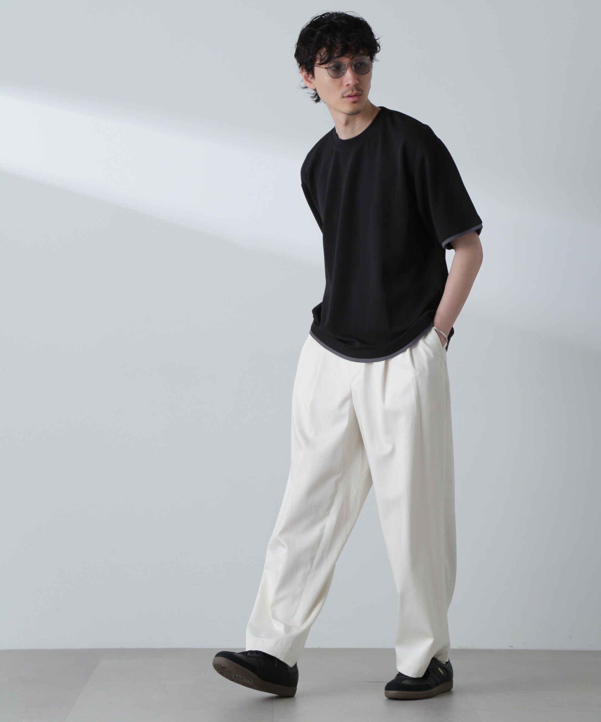 nano･universe「ジャガードフェイクレイヤードTシャツ 半袖」|Tシャツ・カットソー|