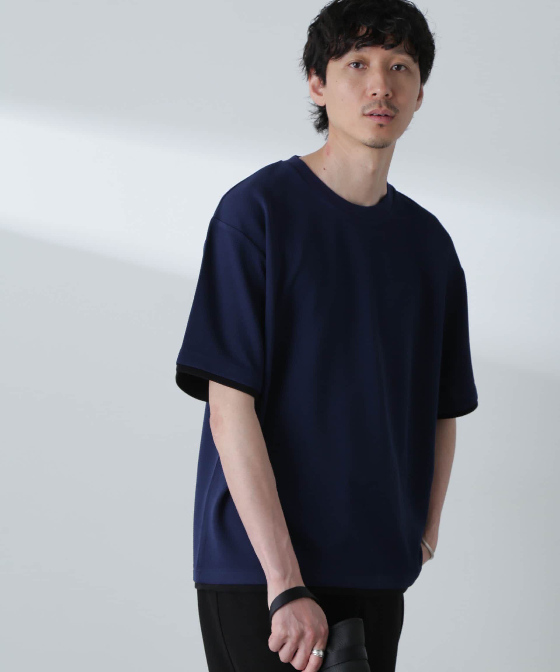 nano･universe「ジャガードフェイクレイヤードTシャツ 半袖」|Tシャツ・カットソー|