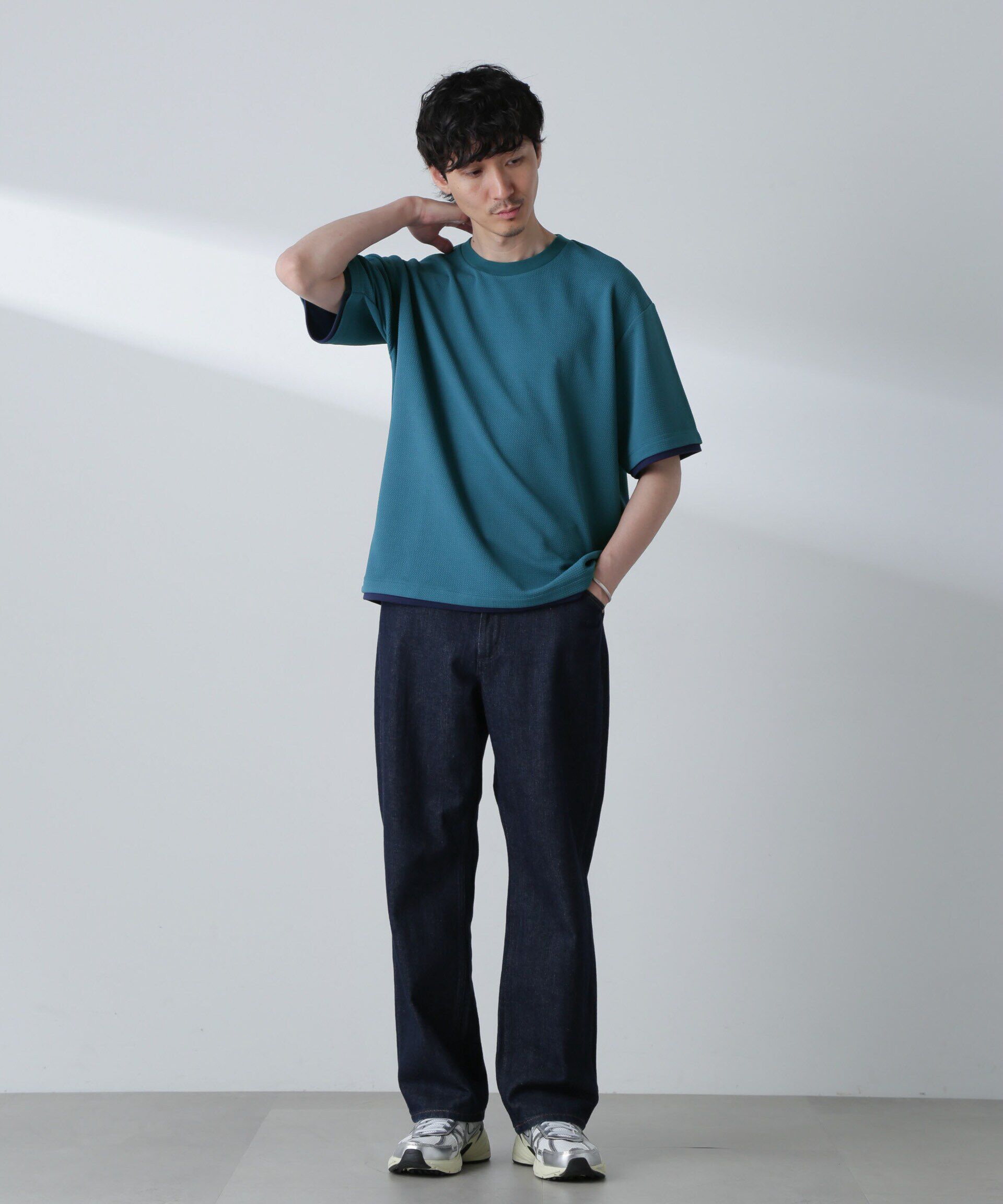 nano･universe「ジャガードフェイクレイヤードTシャツ 半袖」|Tシャツ・カットソー|