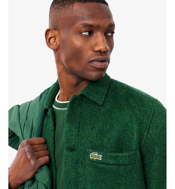 LACOSTE「ウールブレンドフェルトオーバーサイズ アウターシャツ」|シャツ・ブラウス|