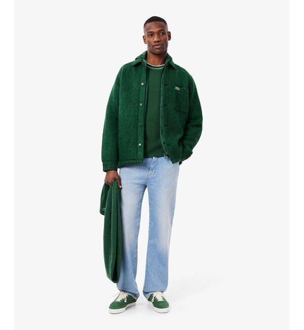 LACOSTE「ウールブレンドフェルトオーバーサイズ アウターシャツ」|シャツ・ブラウス|