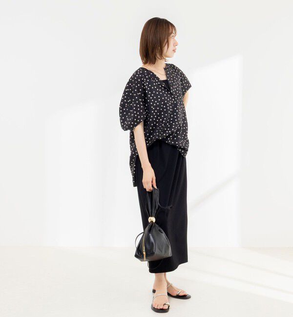 Rie Miller「《接触冷感》ウォッシャブルキャップスリーブプルオーバー」|シャツ・ブラウス|