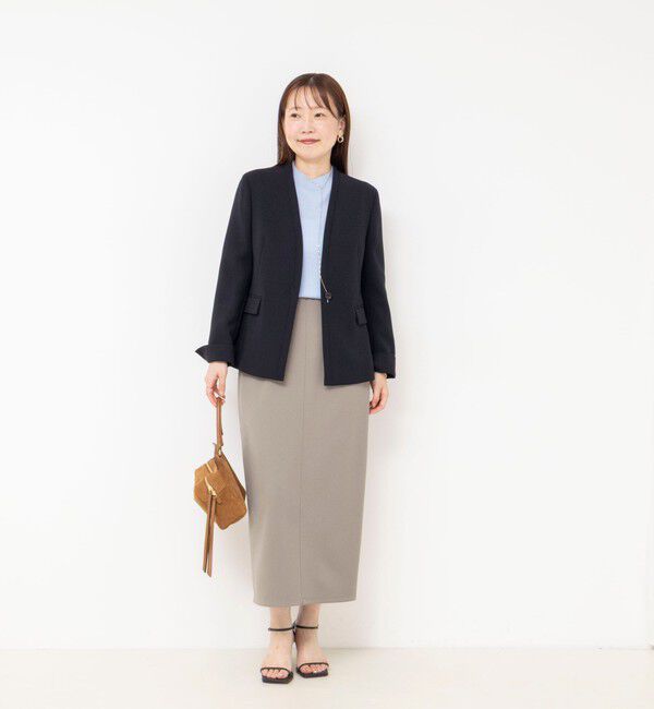 NOLLEY'S sophi「《セットアップ対応》ウォッシャブルダブルクロスノーカラージャケット」|ノーカラージャケット|