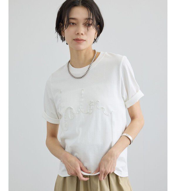 SALON adam et rope'「テープ刺繍コンパクトTシャツ」|Tシャツ・カットソー|