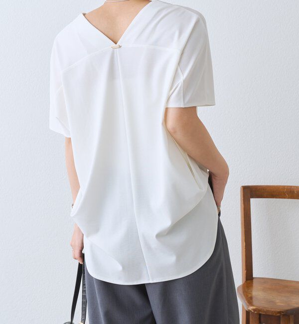  「Vネックコクーンカットソー【接触冷感/紫外線防止/セットアップ可】」|Tシャツ・カットソー|