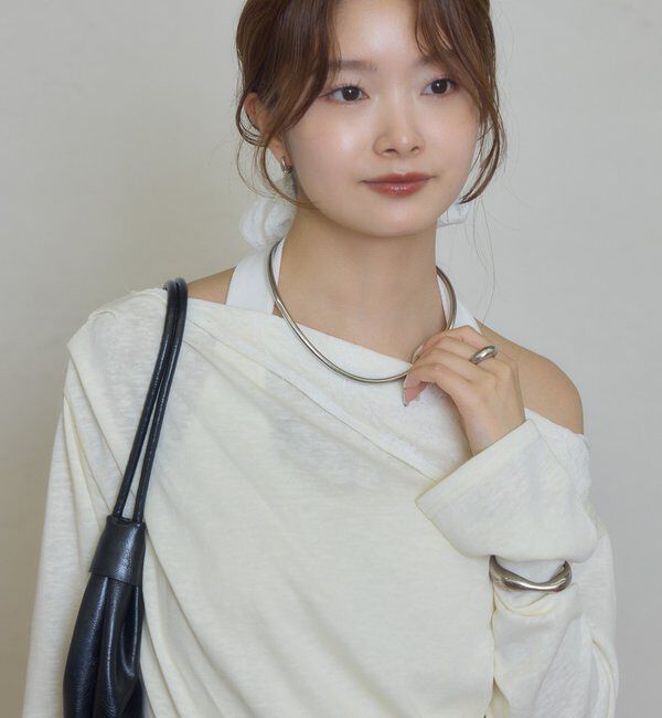  「折り返しオフショルロンT」|Tシャツ・カットソー|