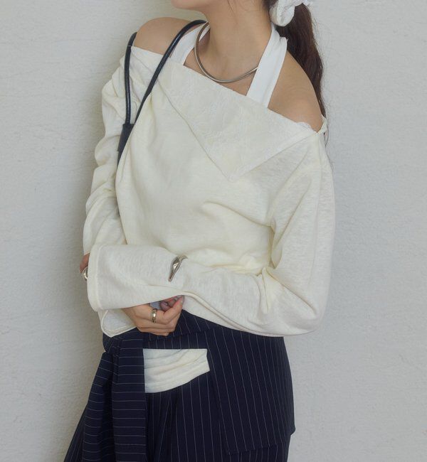  「折り返しオフショルロンT」|Tシャツ・カットソー|