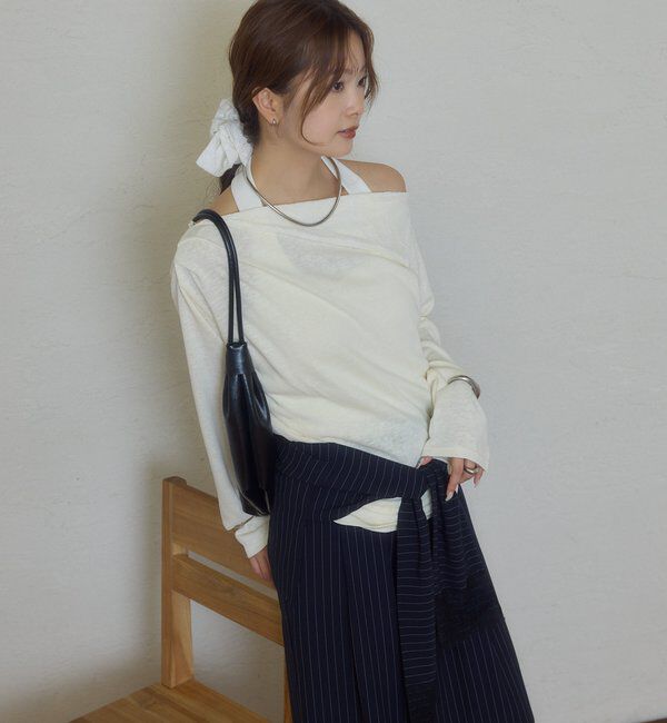  「折り返しオフショルロンT」|Tシャツ・カットソー|