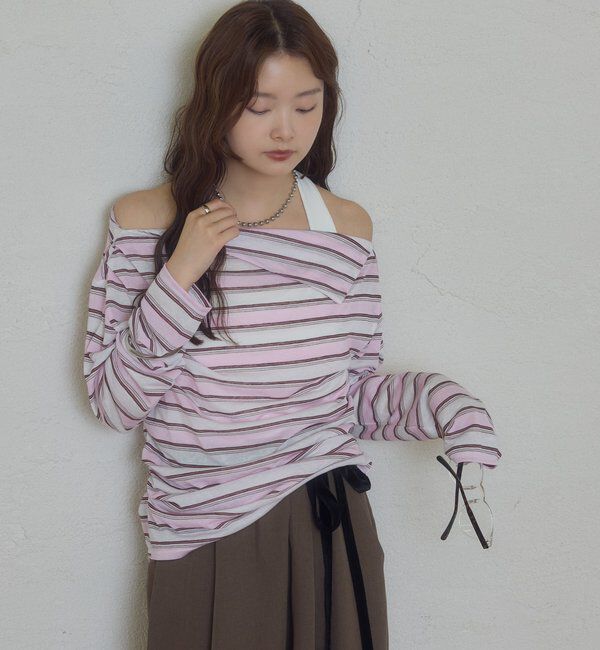 「折り返しオフショルロンT」|Tシャツ・カットソー|