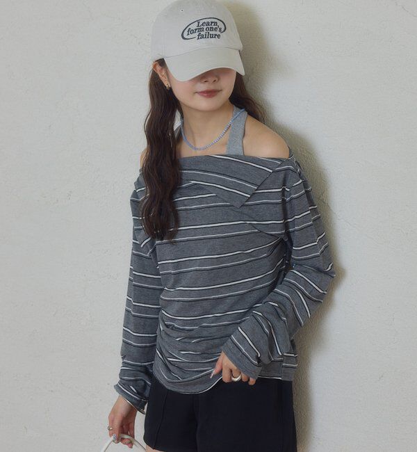  「折り返しオフショルロンT」|Tシャツ・カットソー|