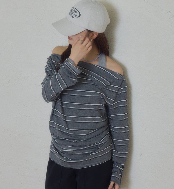  「折り返しオフショルロンT」|Tシャツ・カットソー|