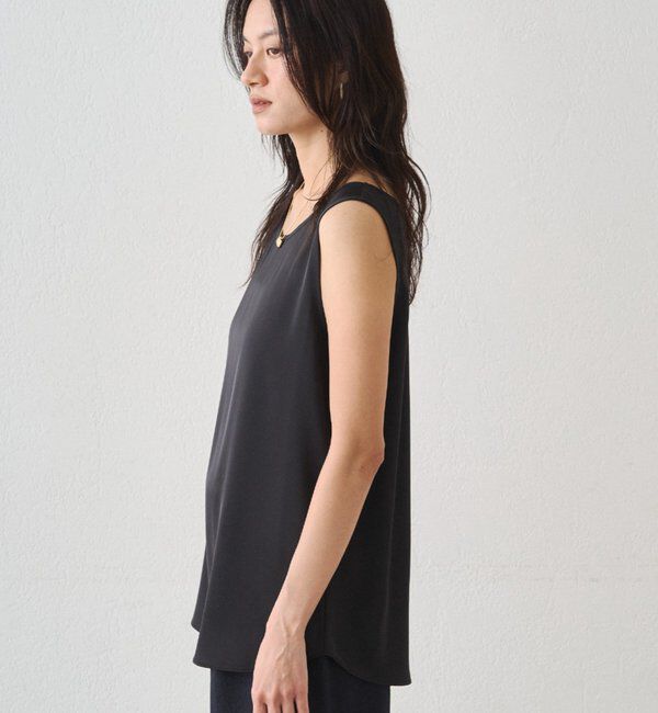  「《イージーケア/着回し万能》サテンインナータンク」|シャツ・ブラウス|