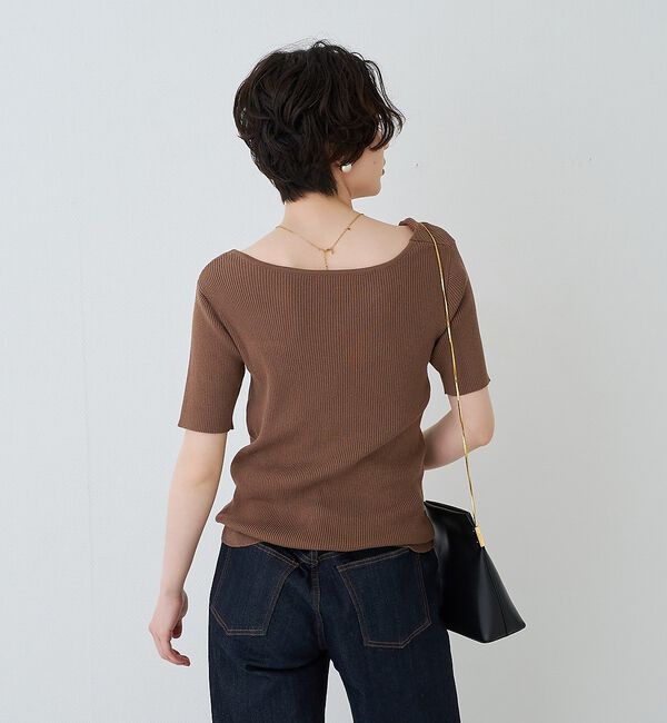 Rouge vif「【一部店舗 / WEB限定】ハーフスリーブドレープリブニット」|ニット・セーター|