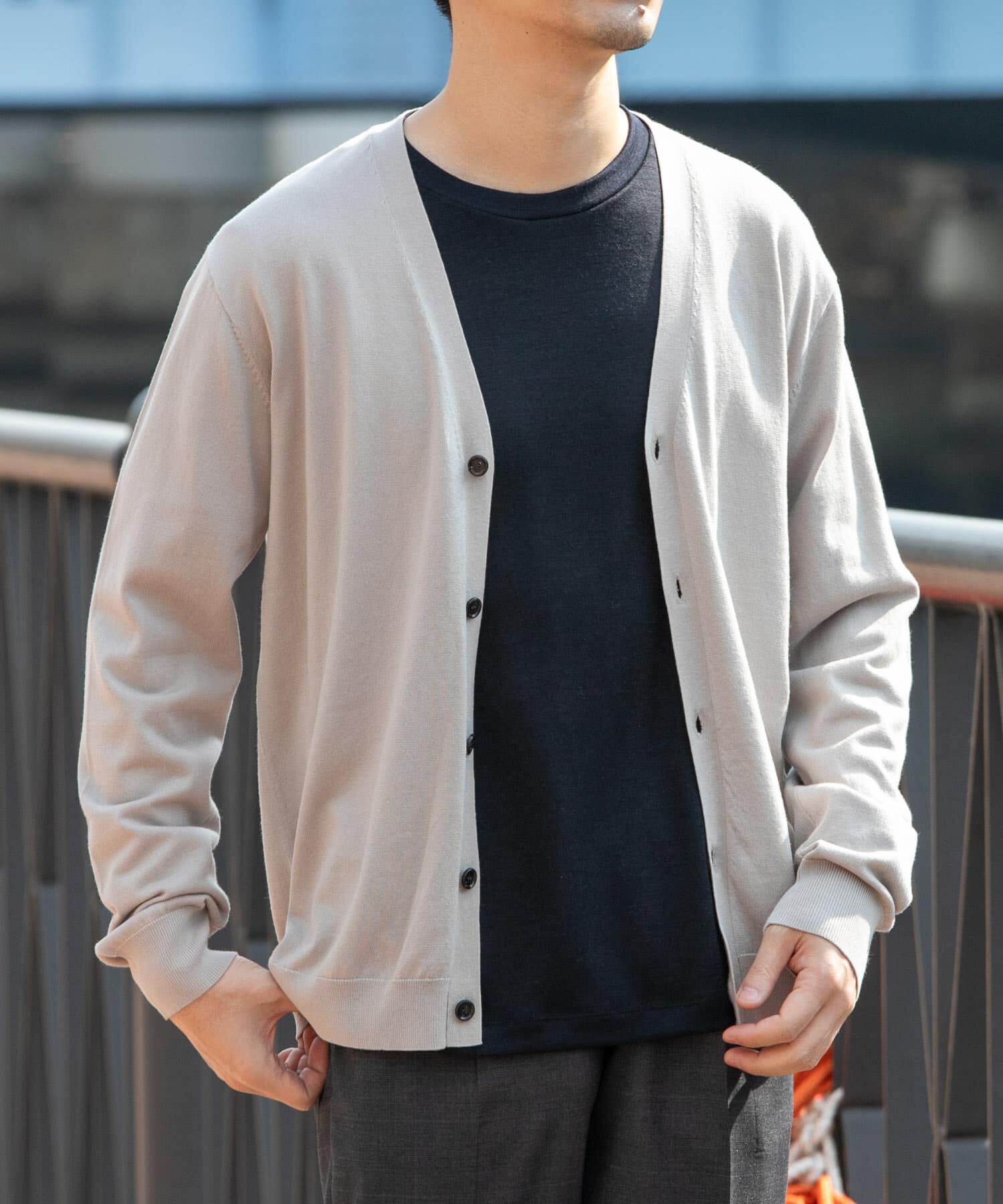 URBAN RESEARCH ROSSO「『WEB限定』シルク混ベーシックカーディガン」|カーディガン|