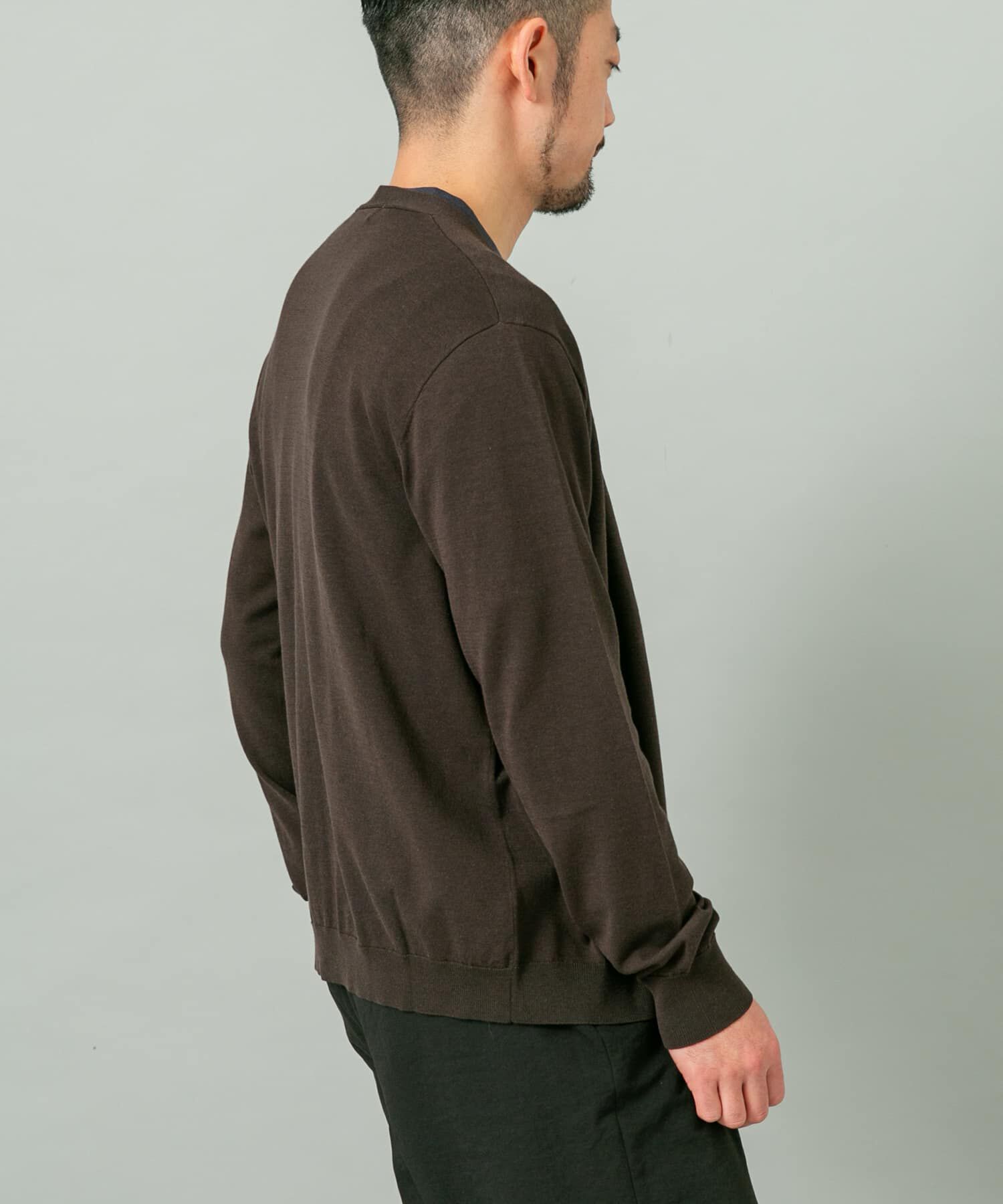 URBAN RESEARCH ROSSO「『WEB限定』シルク混ベーシックカーディガン」|カーディガン|
