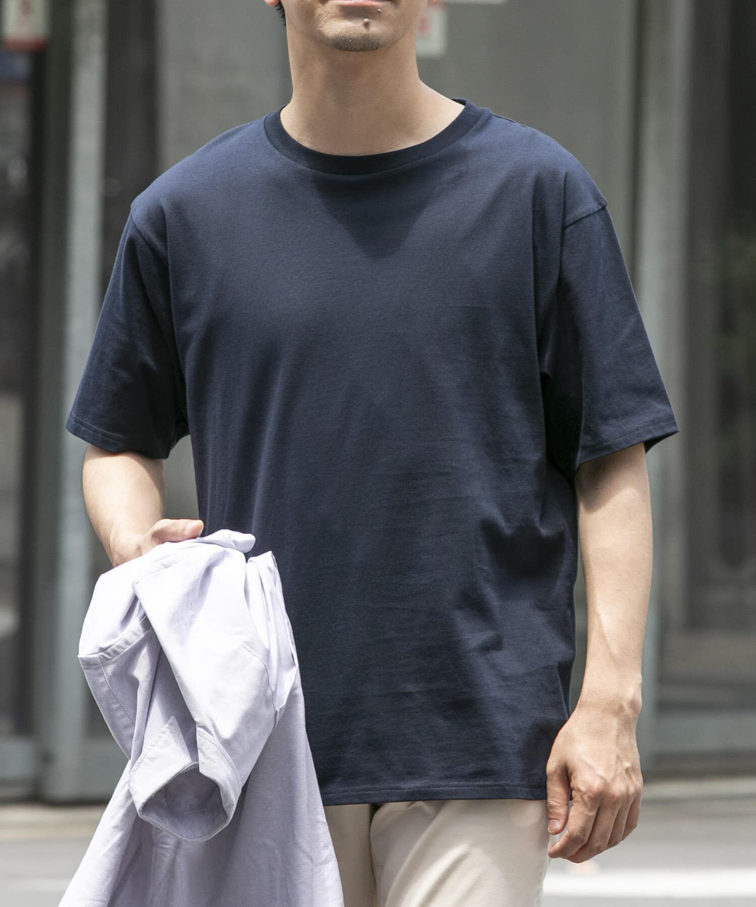 URBAN RESEARCH ROSSO「『XLサイズあり』『UR TECH』汗ジミ防止クルーネックTシャツ」|Tシャツ・カットソー|ネイビー
