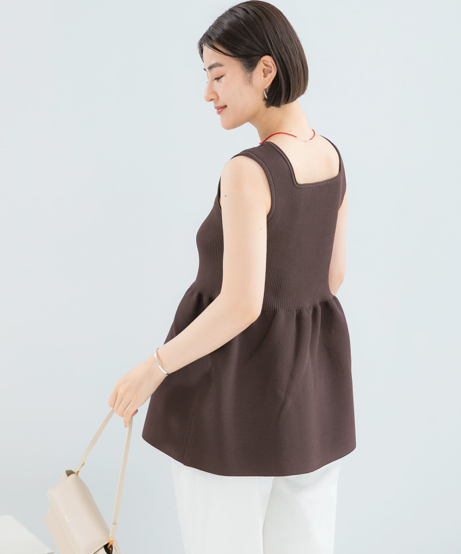 URBAN RESEARCH ROSSO「ウォッシャブルペプラムニットトップス」|ニット・セーター|