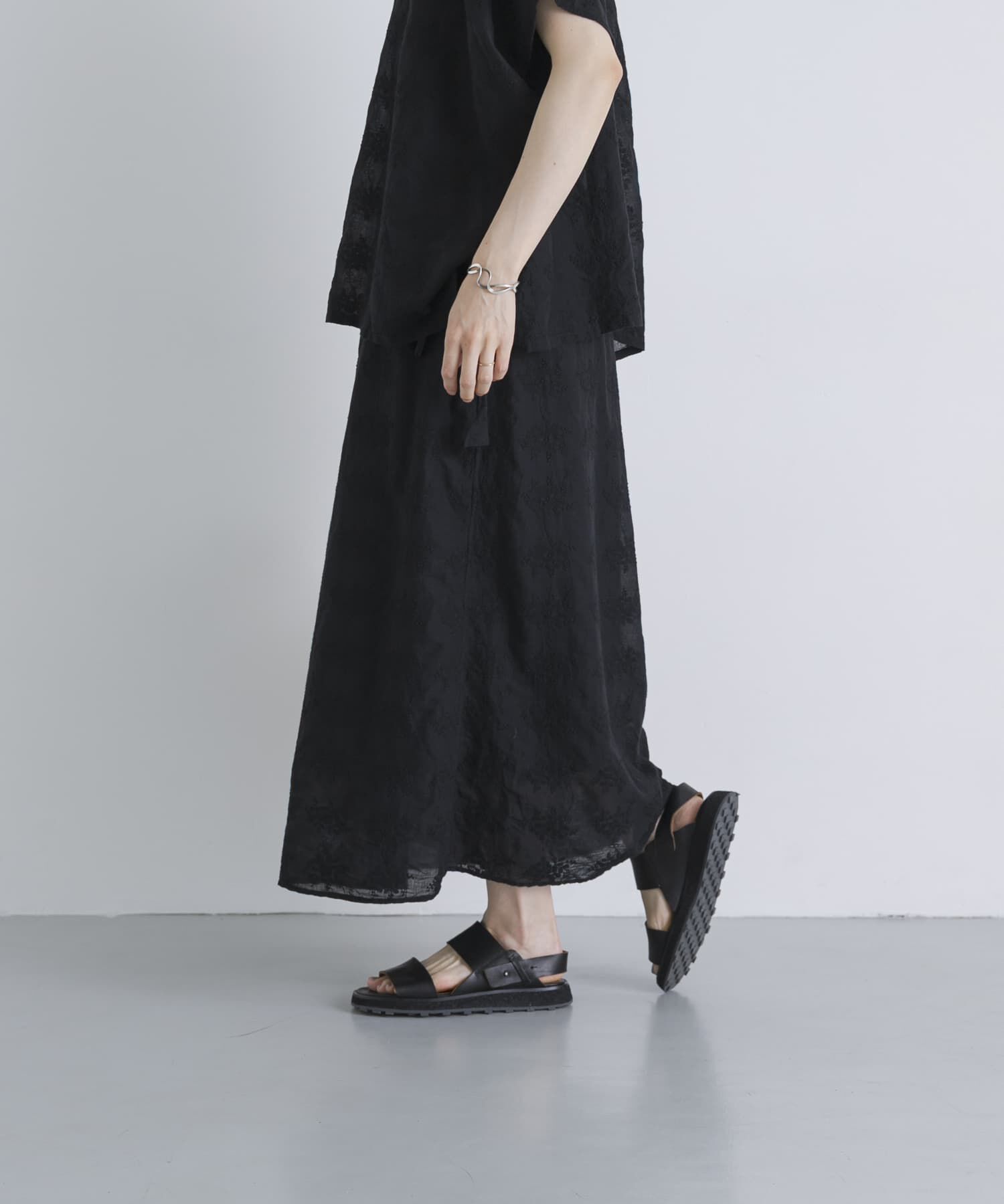 かぐれ「コットンガーゼ刺繍スカート」|スカート|