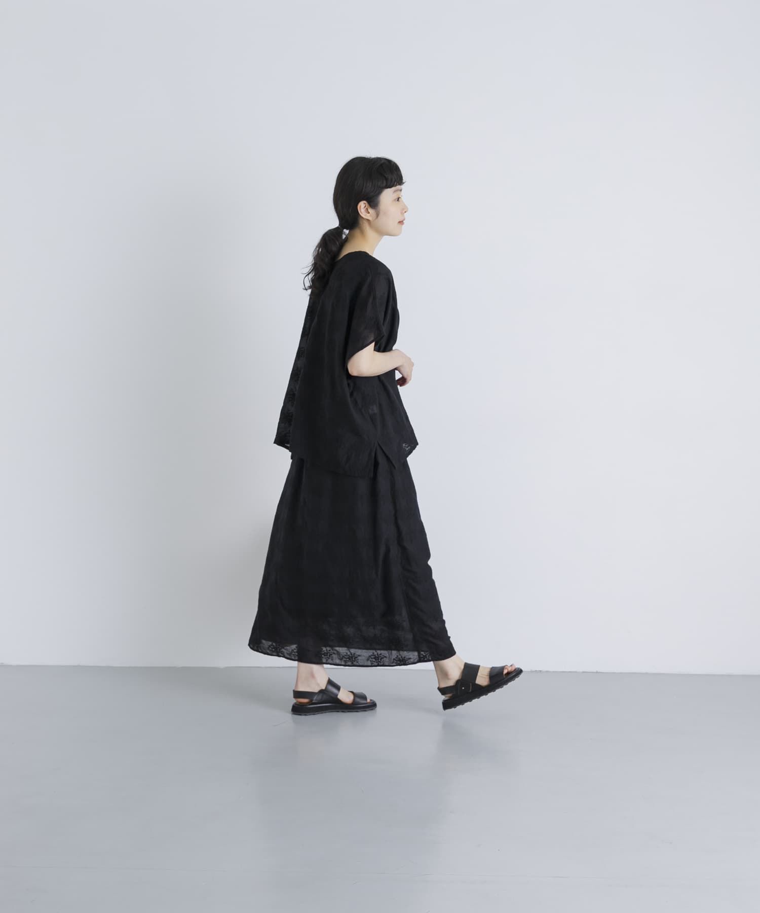 かぐれ「コットンガーゼ刺繍スカート」|スカート|