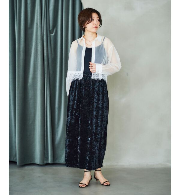 le.coeur blanc「《手洗い可能》MAISON MAVERICK レースクロップドブラウス」|シャツ・ブラウス|