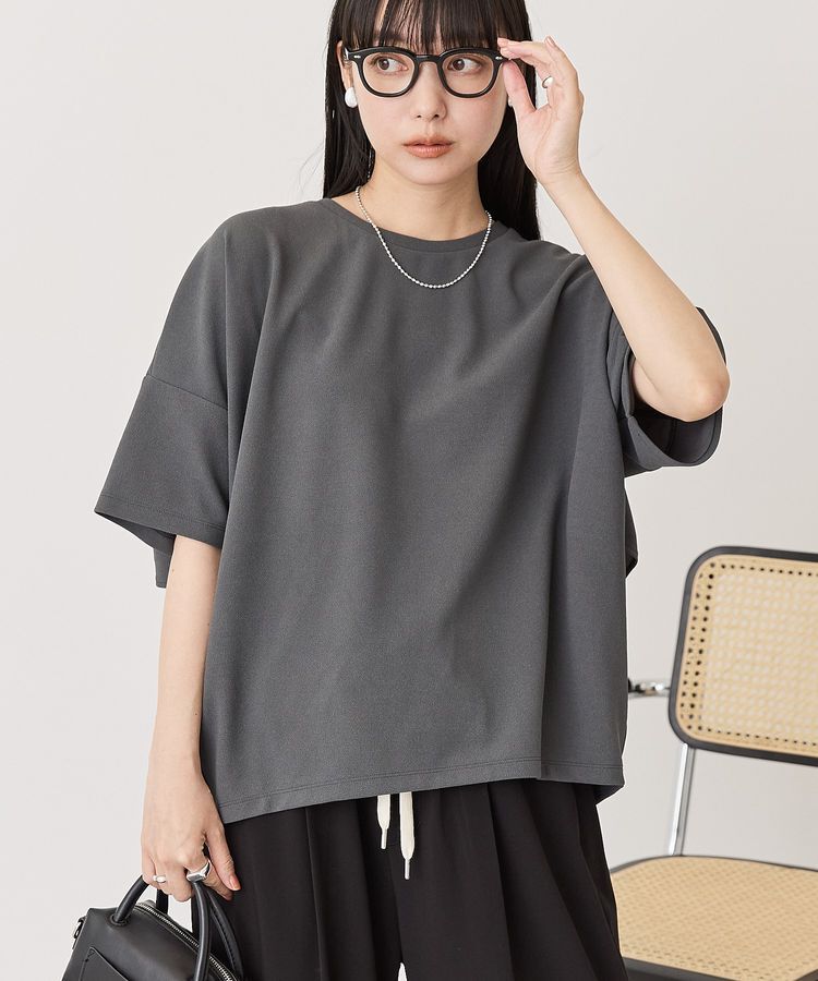 AMERICAN HOLIC「【WEB限定】バックフリル半袖プルオーバー」|Tシャツ・カットソー|Charcoal Gray
