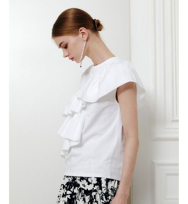 LOULOU WILLOUGHBY「スパイラルフリルＴシャツ」|Tシャツ・カットソー|