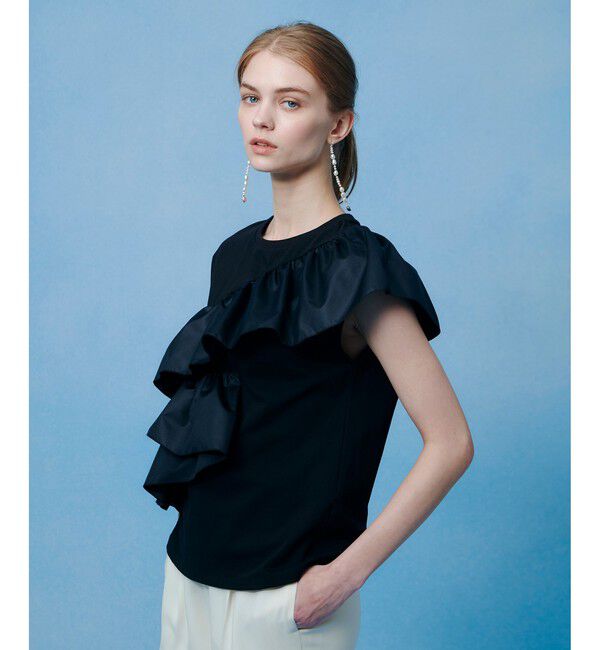 LOULOU WILLOUGHBY「スパイラルフリルＴシャツ」|Tシャツ・カットソー|