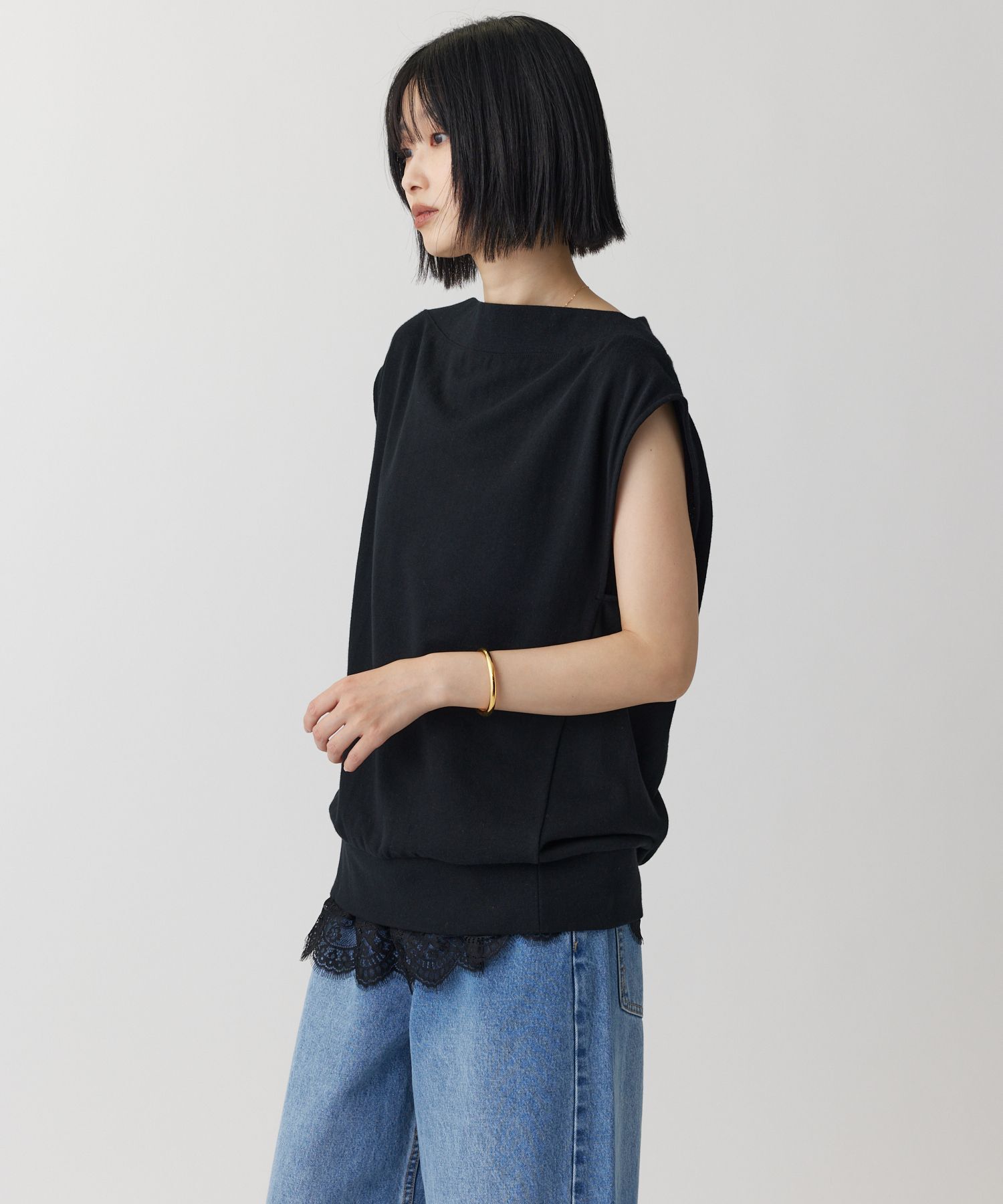 BABYLONE「ガーゼ裏毛ドレーププルオーバー［洗濯可］」|Tシャツ・カットソー|