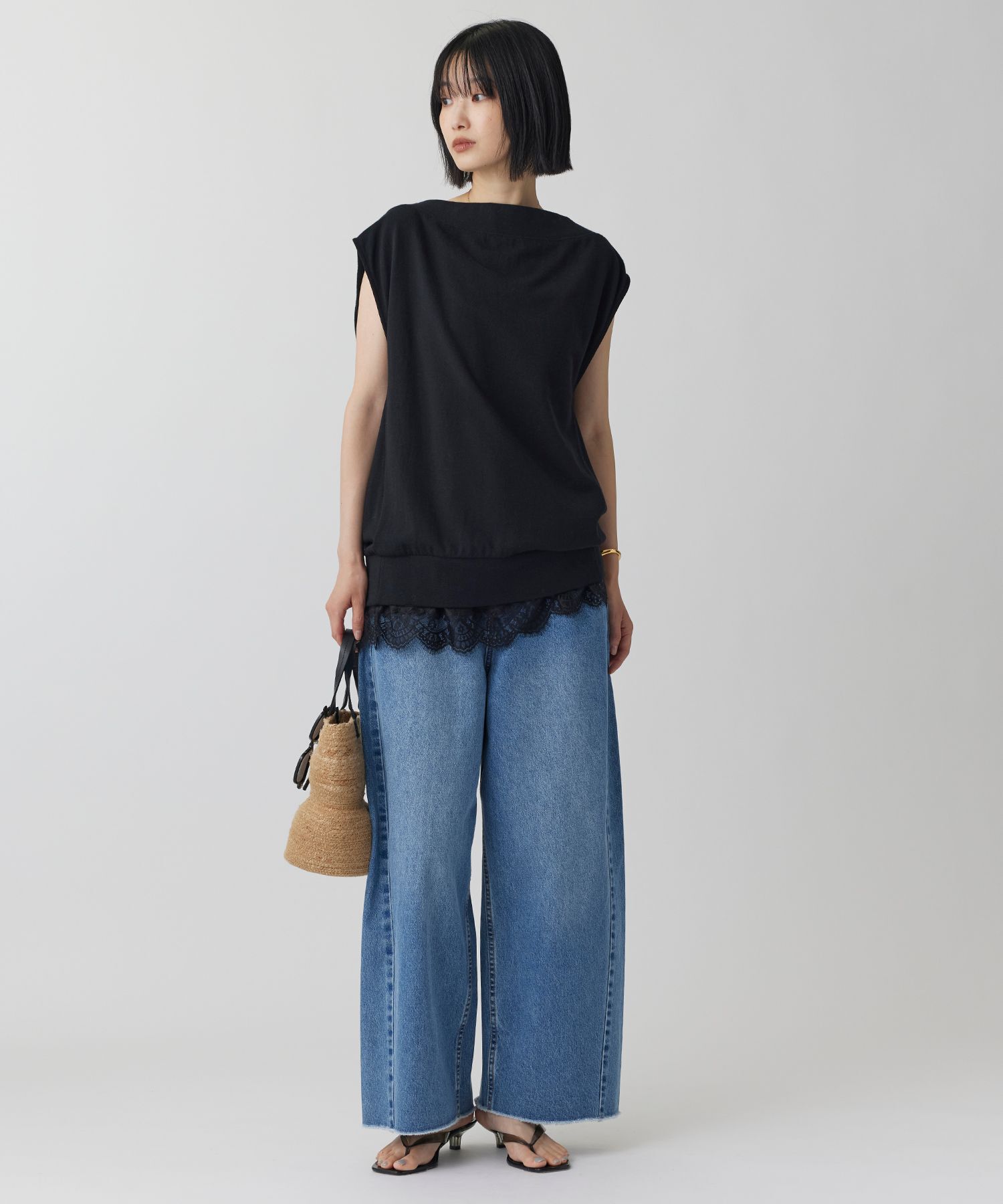 BABYLONE「ガーゼ裏毛ドレーププルオーバー［洗濯可］」|Tシャツ・カットソー|