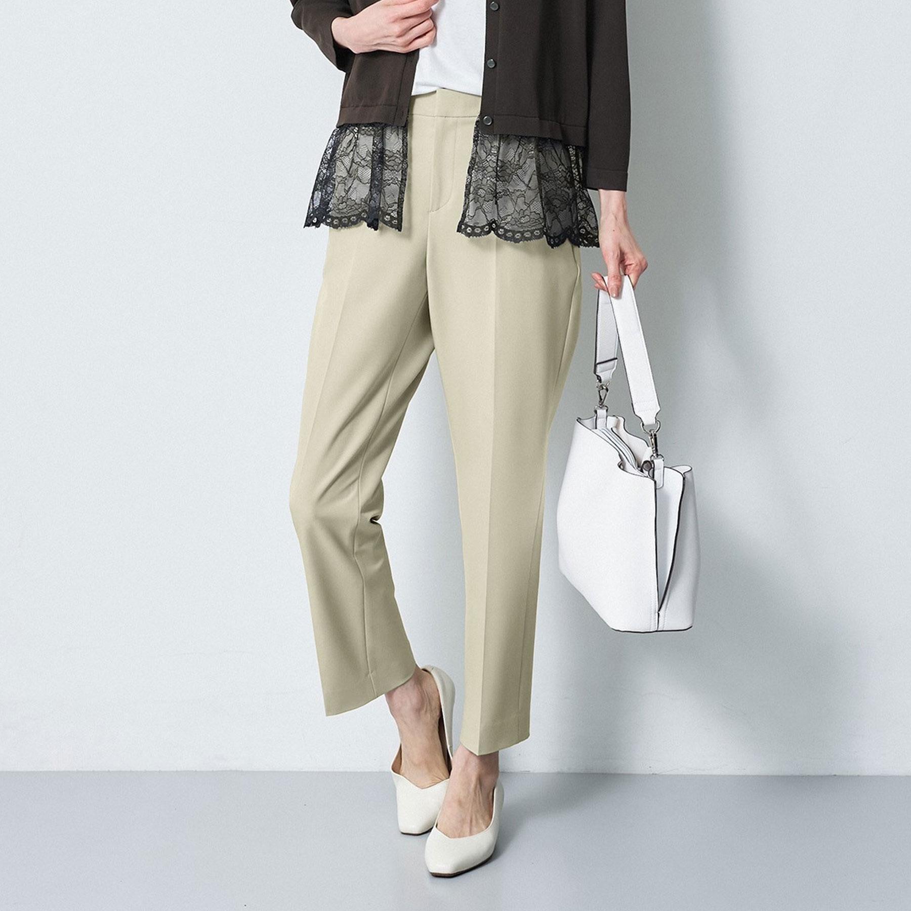 Reflect「【SS-4Lサイズ／UVカット／撥水】ストレッチテーパードパンツ」|その他|ライトグリーン(02