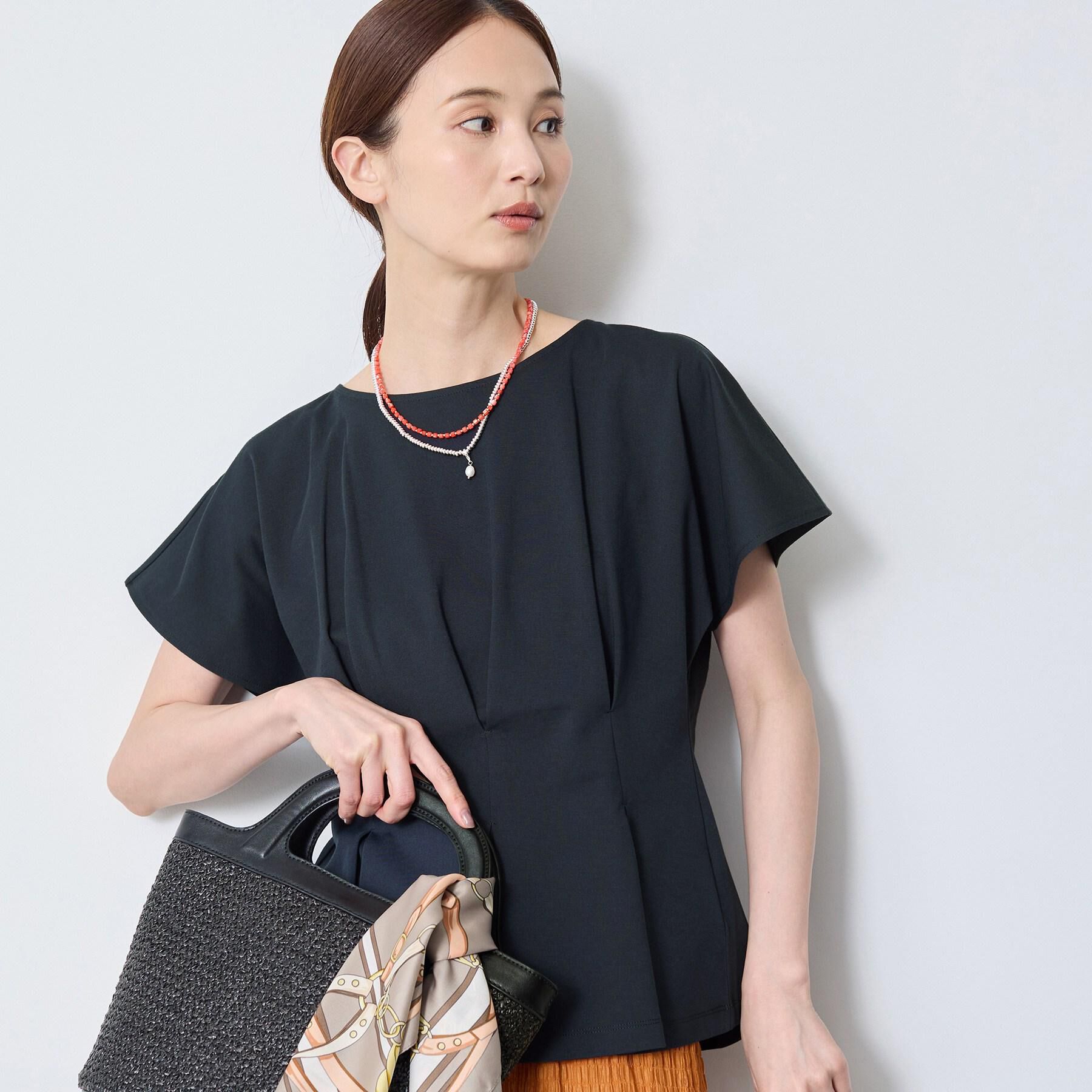 Reflect「【UVカット／接触冷感／吸水速乾】タックデザインフレアトップス」|Tシャツ・カットソー|