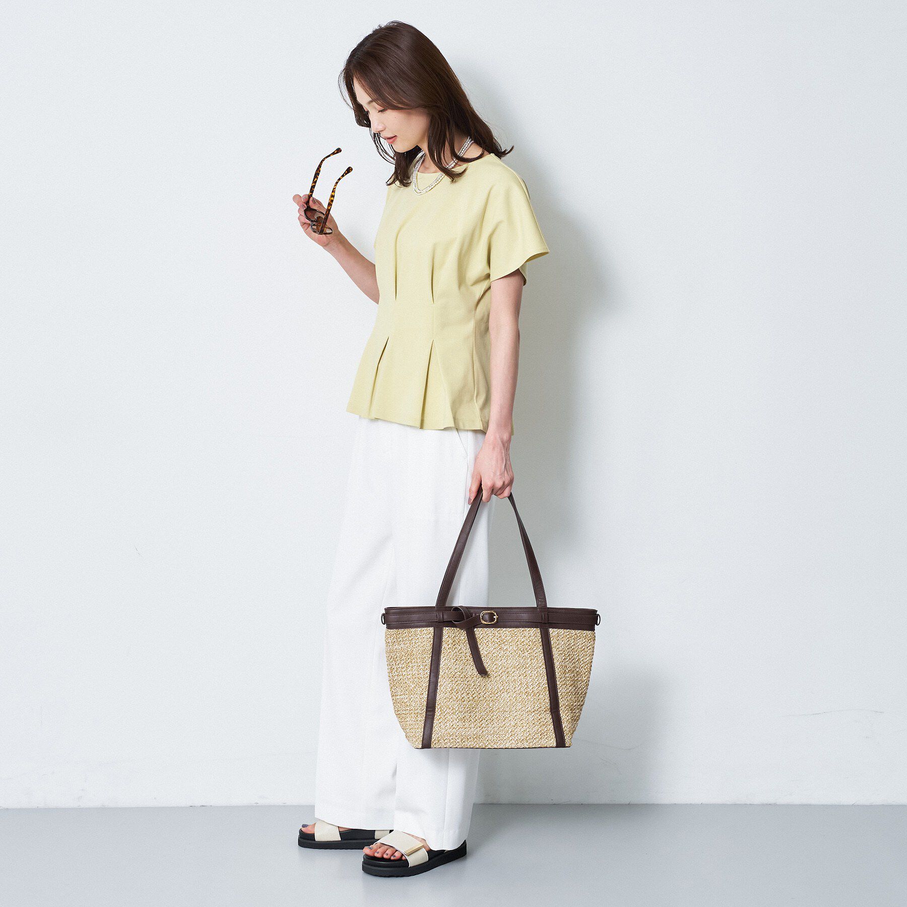 Reflect「【UVカット／接触冷感／吸水速乾】タックデザインフレアトップス」|Tシャツ・カットソー|