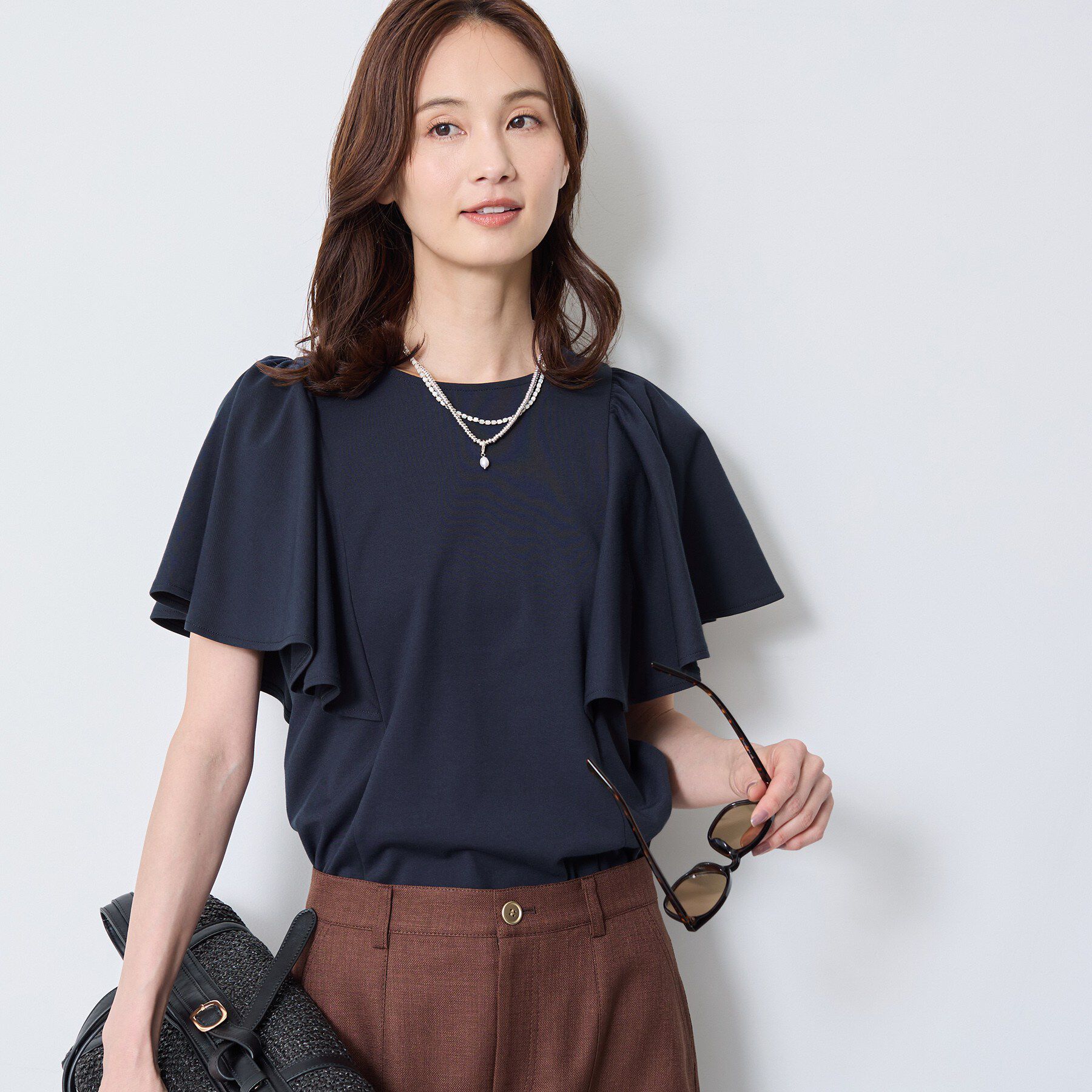 Reflect「【UVカット／接触冷感／吸水速乾】フレアスリーブトップス」|Tシャツ・カットソー|
