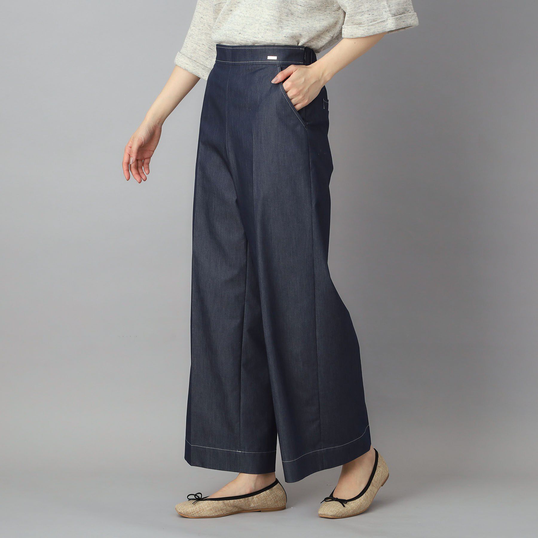 DRESSTERIOR「【接触冷感】イージーウエスト ワイドデニム」|その他|