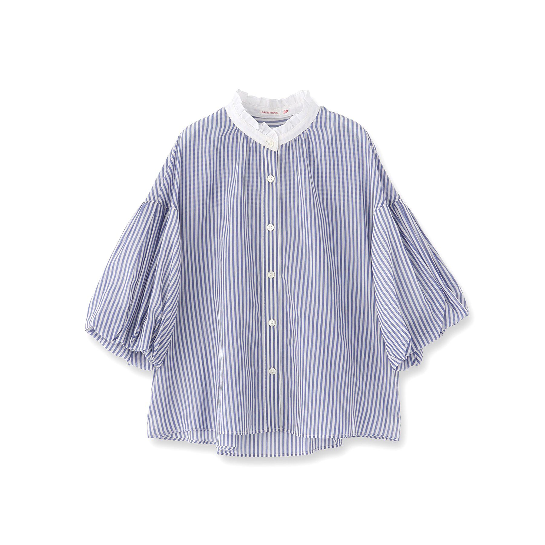 DRESSTERIOR「【otonaMUSE5月号掲載/ウォッシャブル】ロンドンストライプクレリックブラウス」|シャツ・ブラウス|