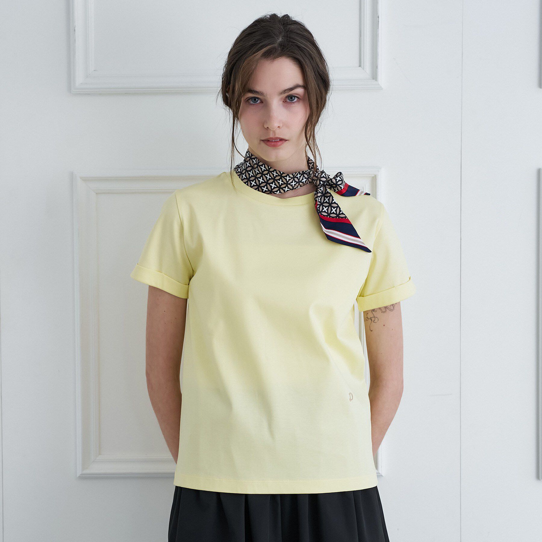 DRESSTERIOR「【接触冷感／抗菌防臭／消臭】アイスクリアコットン ターンナップT」|Tシャツ・カットソー|