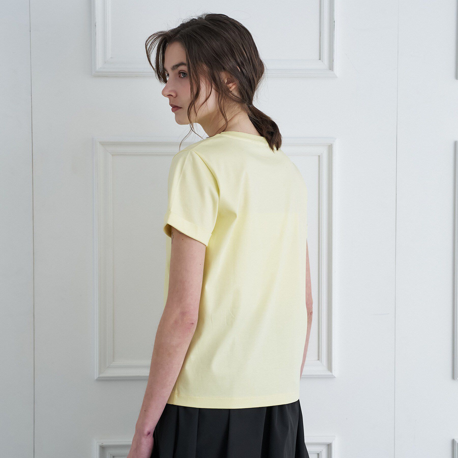 DRESSTERIOR「【接触冷感／抗菌防臭／消臭】アイスクリアコットン ターンナップT」|Tシャツ・カットソー|
