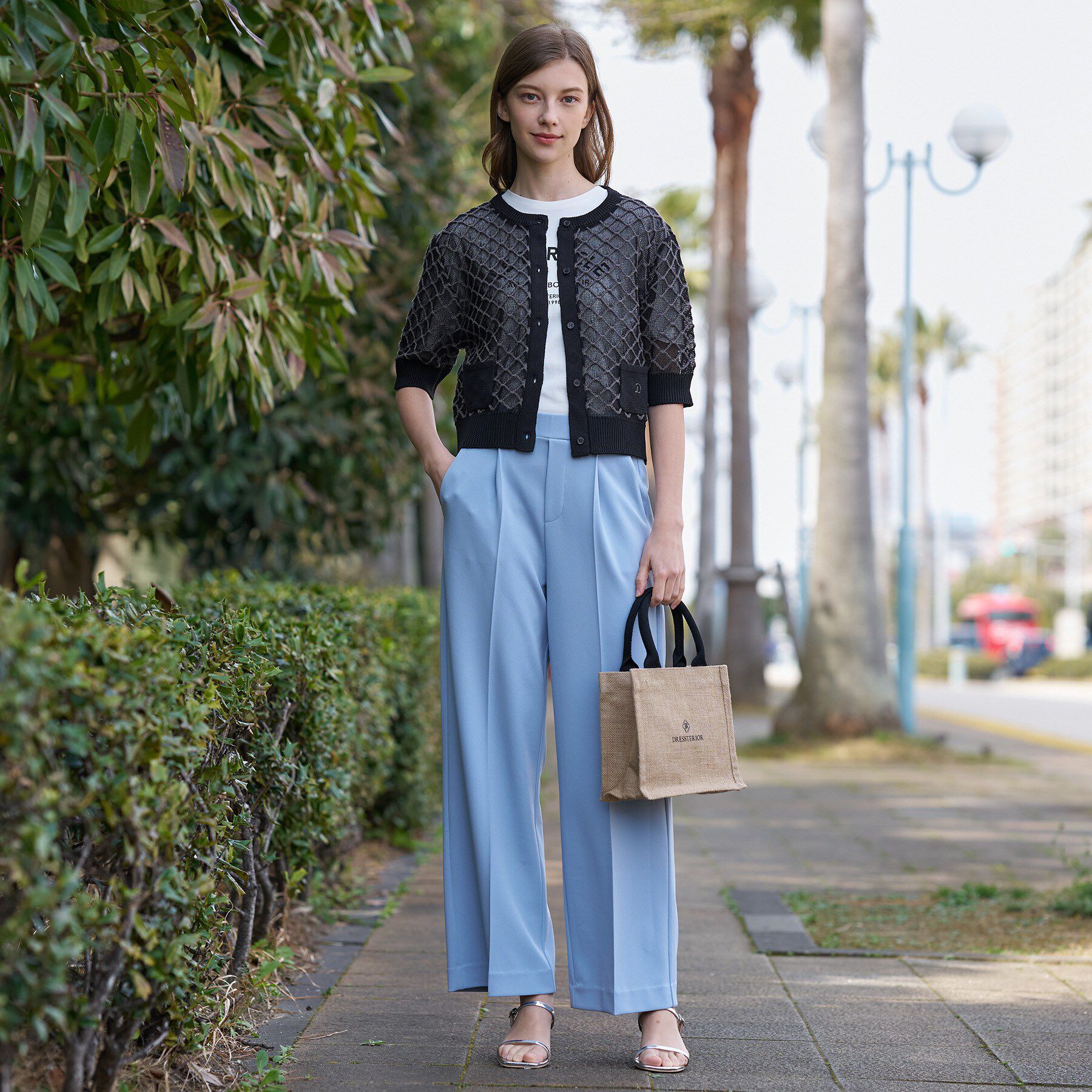 DRESSTERIOR「【ウォッシャブル】フィッシュネットニットシャツカーディガン」|カーディガン|