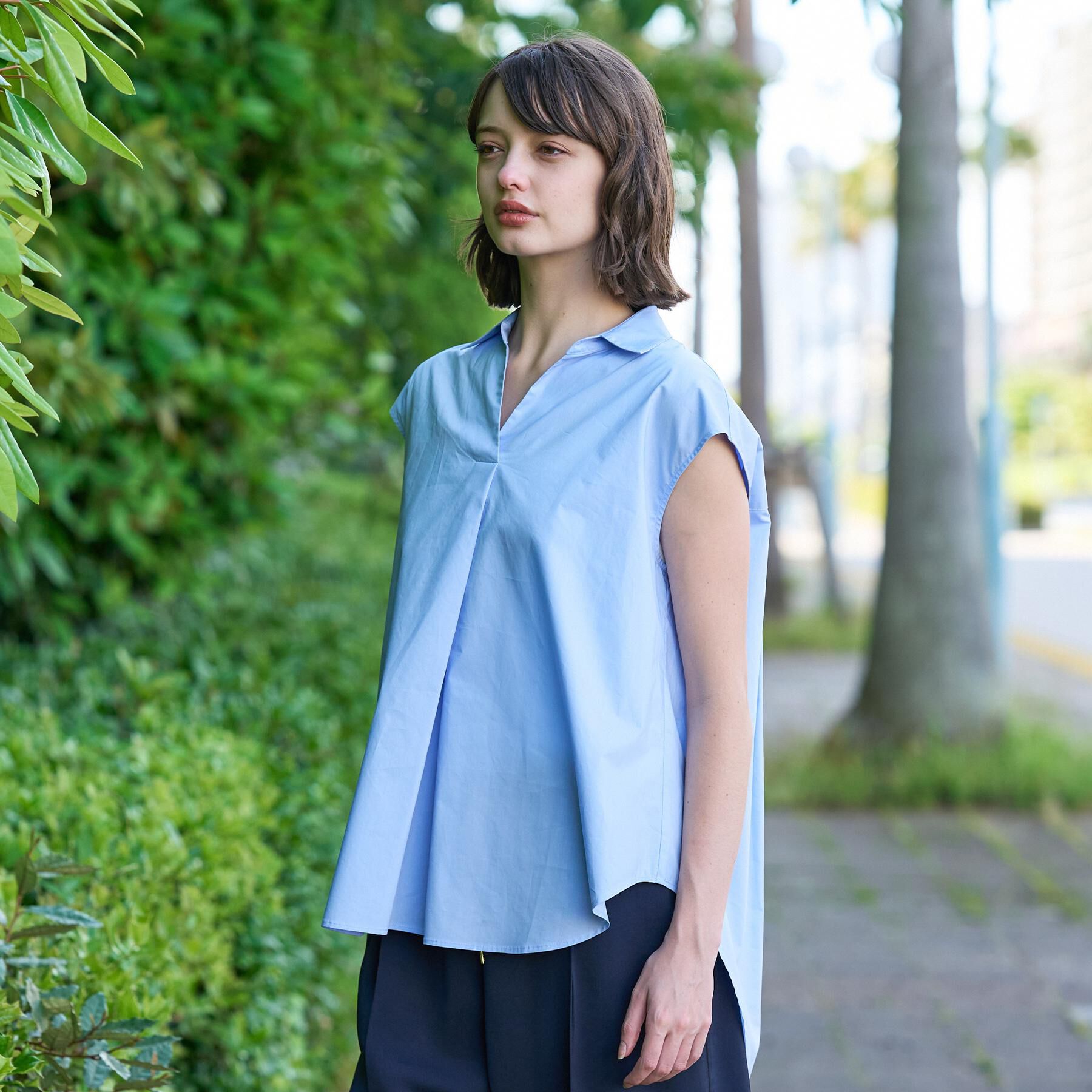 DRESSTERIOR「フレンチスリーブ スキッパーブラウス」|シャツ・ブラウス|
