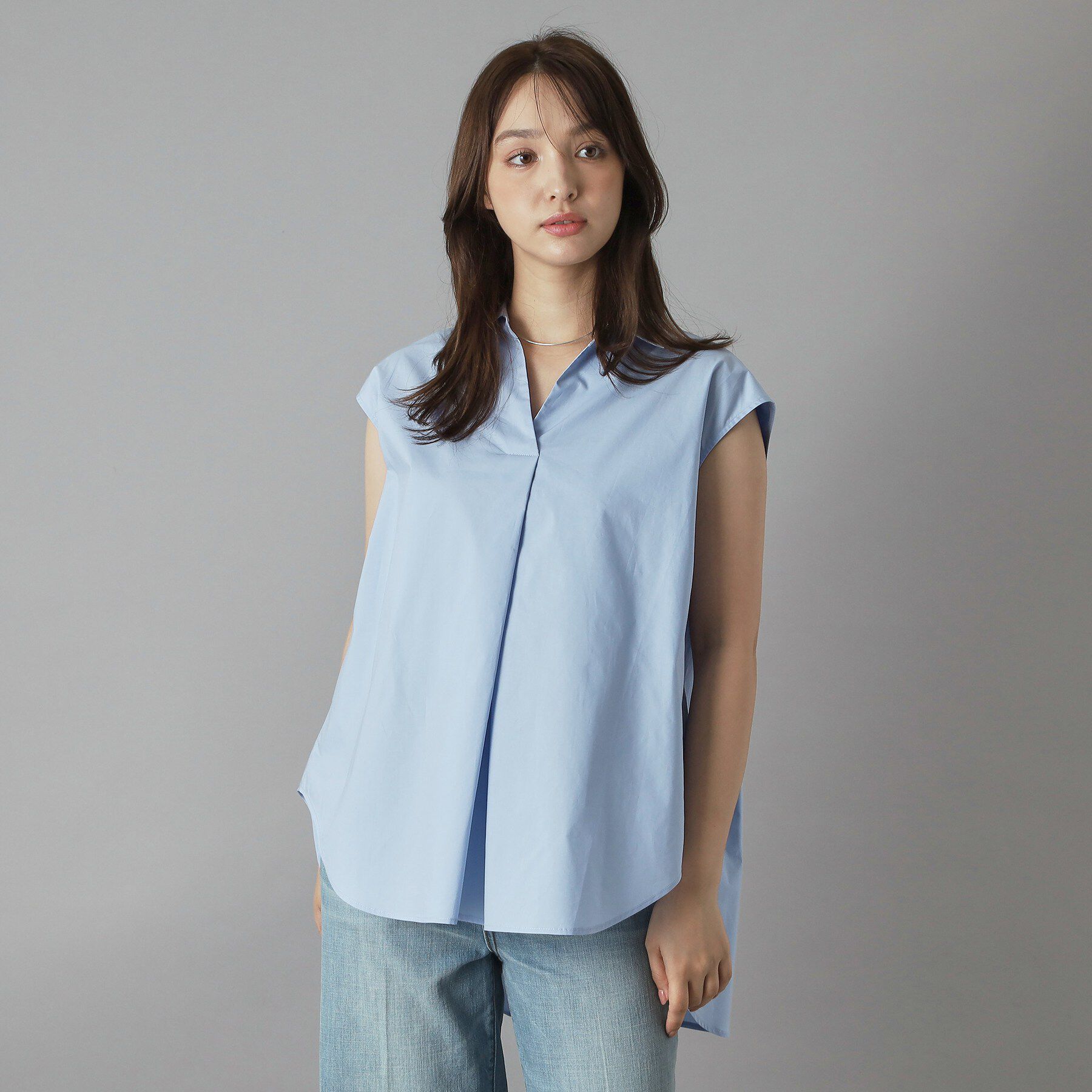 DRESSTERIOR「フレンチスリーブ スキッパーブラウス」|シャツ・ブラウス|