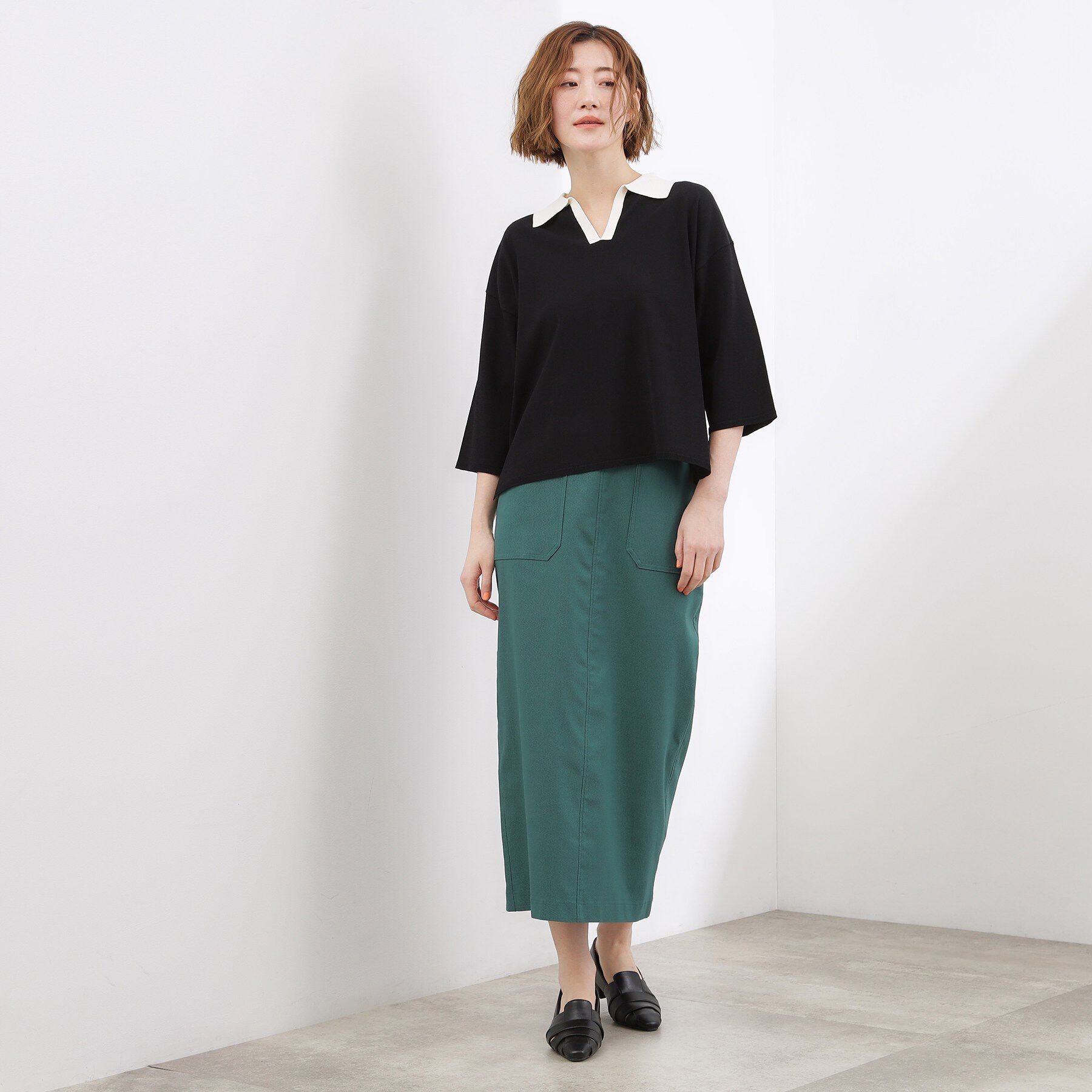 grove「【ひんやり＆UVカット】ラガークロップドプルオーバー」|ニット・セーター|