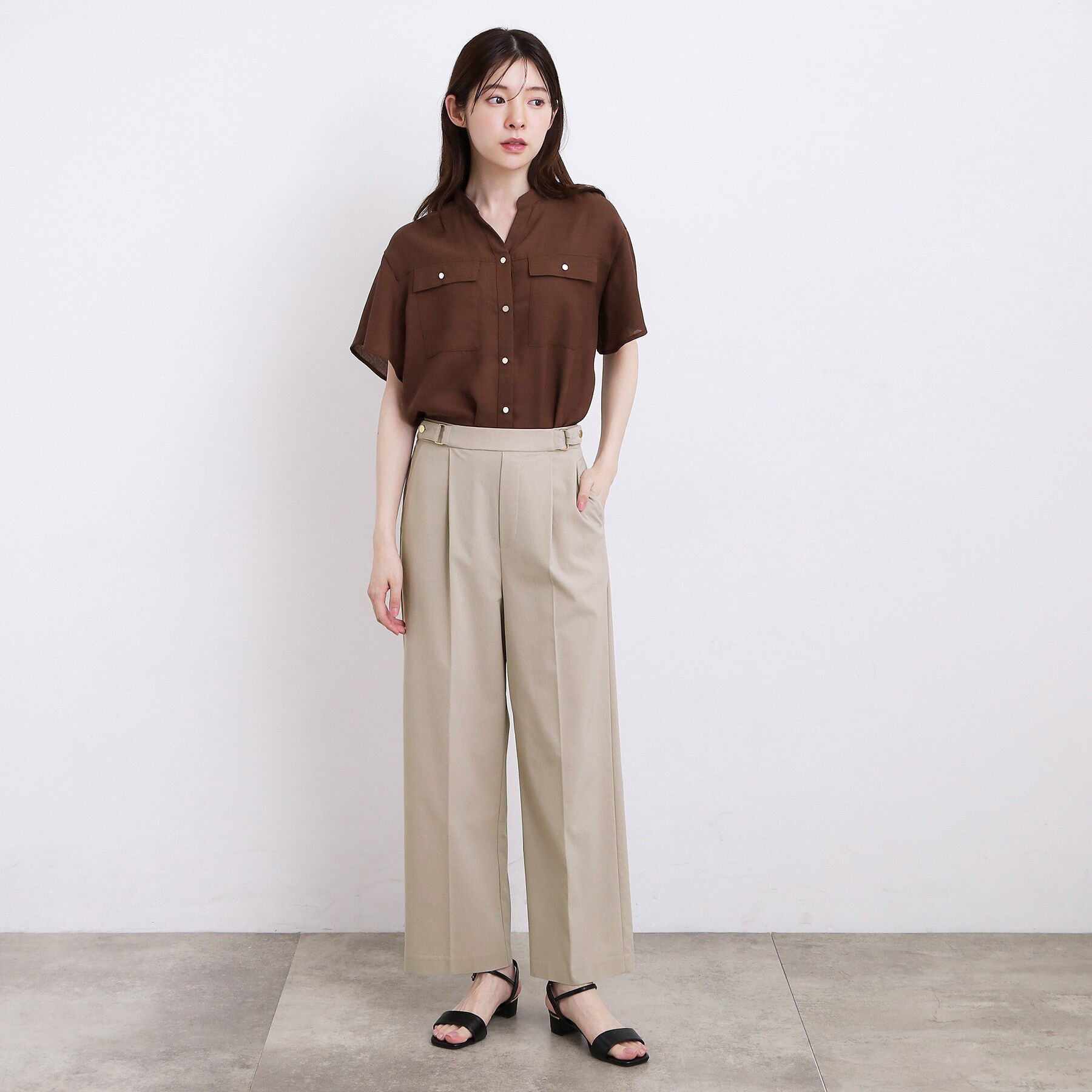 grove「暑い季節もきれいが続く！センタープレスが取れにくい、ハイパーストレッチワイドパンツ」|その他|